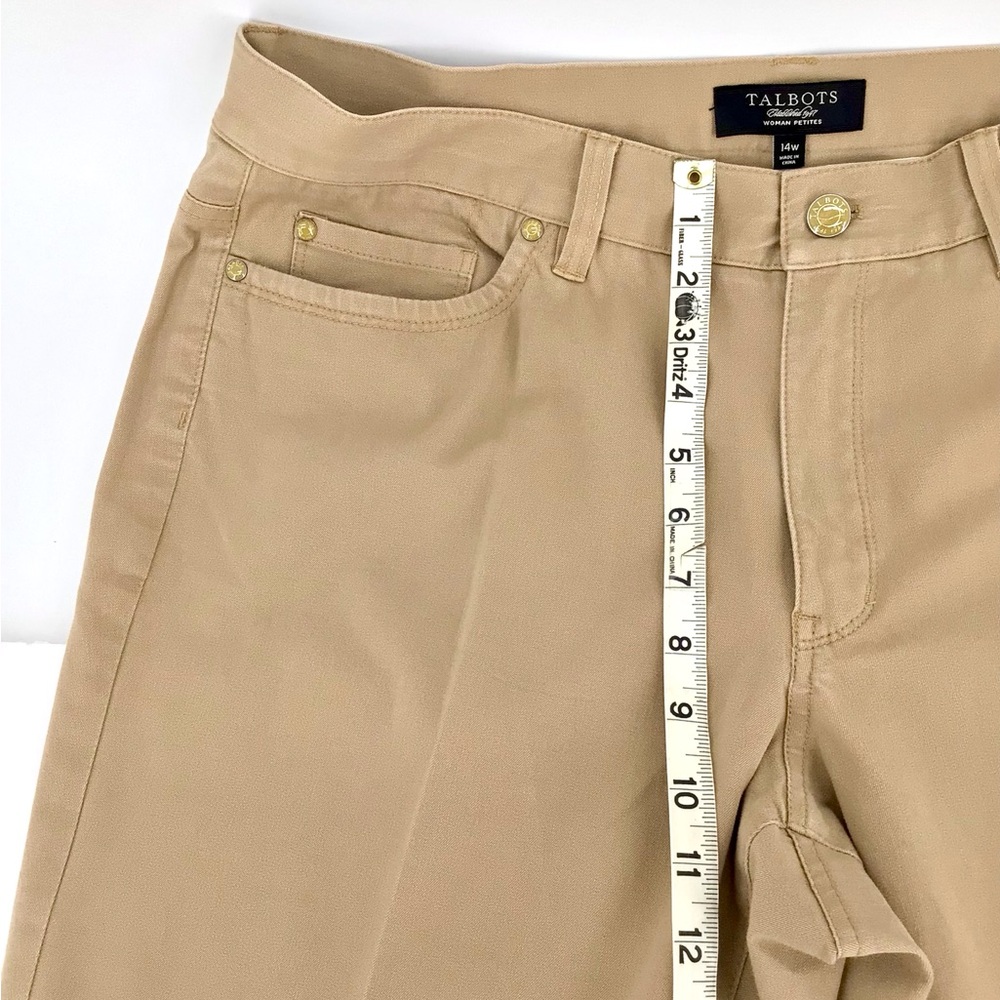 Talbots Established 1947 Women's Petites Khaki Cotton Spandex Pants Size 14W - Picture 2 of 12